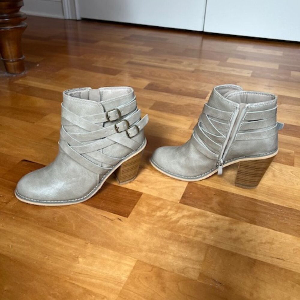 Grey Booties Worn Once